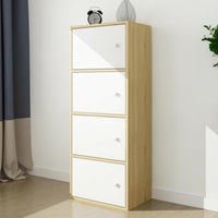Dust-Proof Multi-Tier Compartment Multi-Compartment Tower Simple Assembly Multi-Compartment Storage Rack Large Capacity Bookshelf with Doors Versatile Design for Book Lovers, Apartment Dwellers, Office Workers, Study Room, Bedroom
