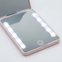 Folding Makeup Lights for Bedroom Vanity, Double Sided Illuminated Dressing Table Mirror, Compact Travel Design Handheld