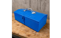 Metal Tool Box Hinged Lid Portable Toolbox Portable Tool Organizer Compact Household Storage Easy to Clean