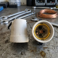 Ceiling Light Fitting with E27 Lamp Holder for Vintage Lamp, Heat Resistant Ceramic Bulb Holder with Bracket, E27 Lamp for Ceiling Lighting DIY