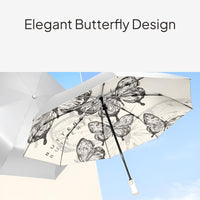 Auto Folding Sun Umbrella, UPF50+ Protection, Floral Design