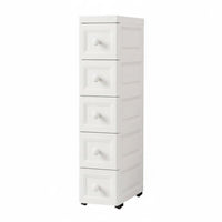 Space-Saving Narrow narrow-space Rolling Rack Easy-Glide Drawers Slim narrow-space single unit Mobile with casters Household Storage Multi-Tier for Apartment Dwellers, Homeowners, Families, Kitchen, Bathroom, Laundry Room, Office