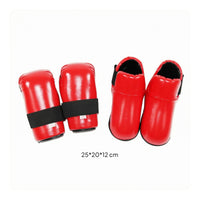 Taekwondo Guard Set Padded Hand Protectors Open Top Boot Style Foot Protectors
