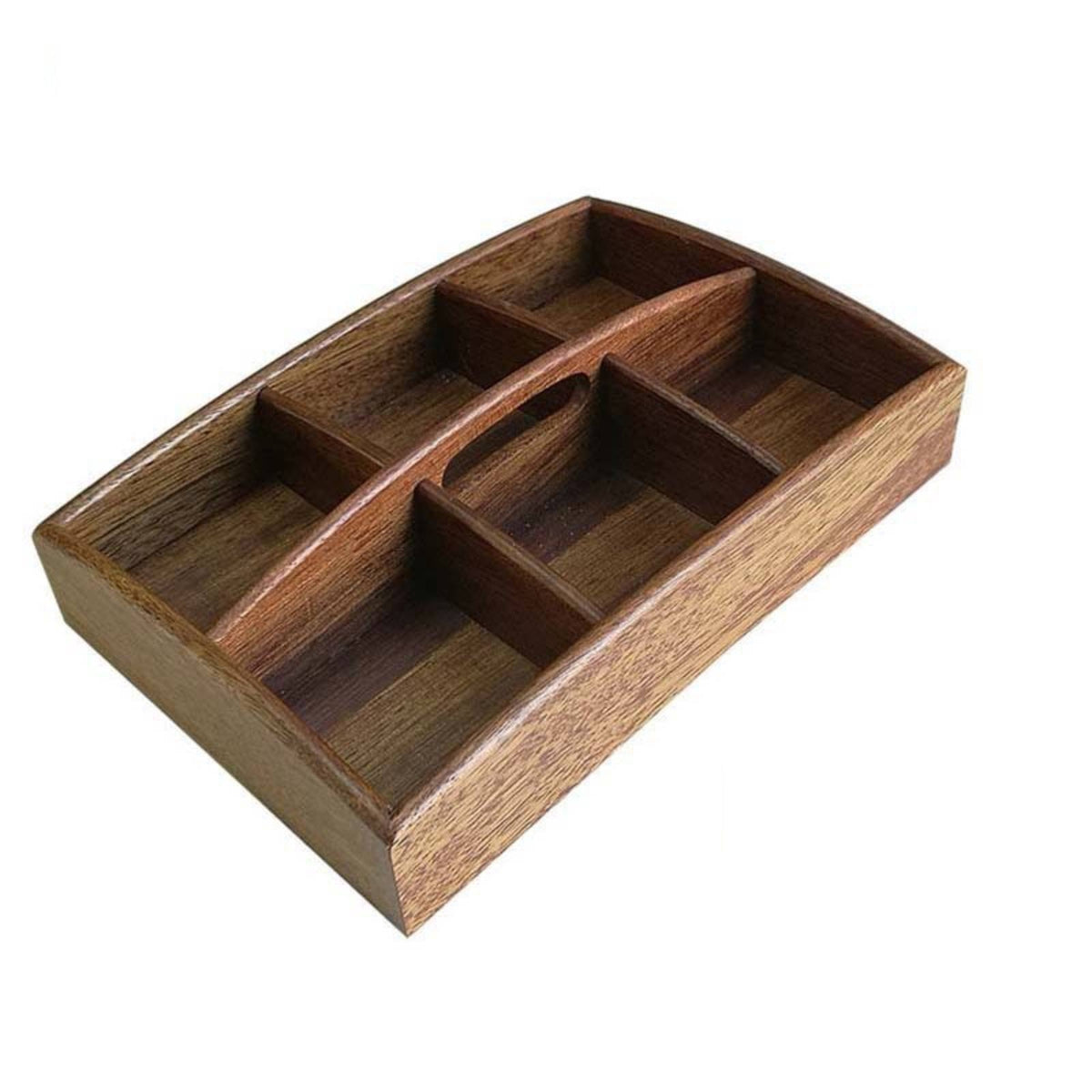 Divided Snack Tray Wood Grain Wooden Tray with Dividers Rectangular Platter for Hosts, Families, Parties, Coffee Table, Countertop