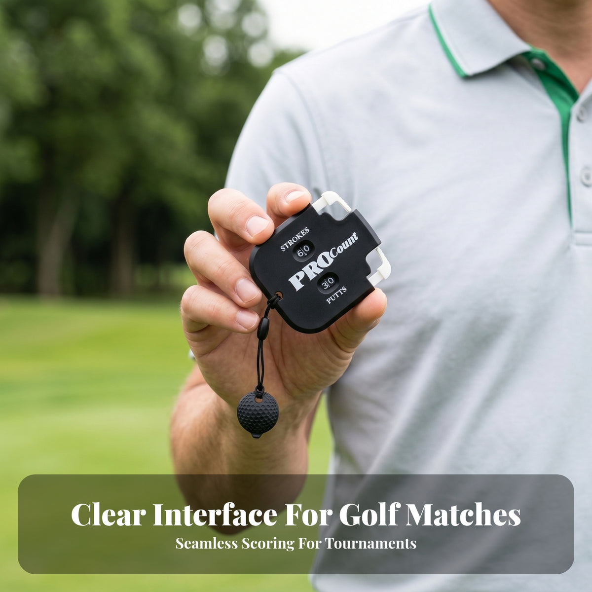 Quick Reset Two-Window Golf Counter Rounded Corners 2-Player Golf Counter Square Shape Sports Accessory Compact