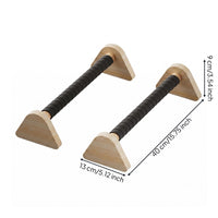 2 Pieces Wooden Press-up Stands Solid Wood Wooden Parallettes Heavy Duty Handstand Grips for Home Workout