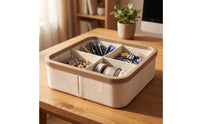 Storage Box with Dividers Compartmentalized Drawer Organizer Sock and Underwear Organizer Foldable Soft-Sided for Closet