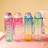 1L Transparent Gradient Space Cup Large Capacity Sports Water Bottle