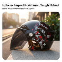 Half Shell CCC Certified Half Shell Helmet with Visor Breathable Liner Impact-Absorbing Gear for Men, Commuting