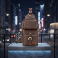 Leather Chest Bag Easy to Carry Vintage Crossbody Bag Hands Unrestricted