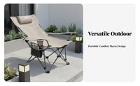 Foldable Design High-Back Folding Recliner Adjustable Backrest Camping Chair Long-Lasting Construction Portable Seating Includes Carrying Bag for Beachand Goers, Sports Spectators, Fishing, Picnics, Backyard, Sporting Events