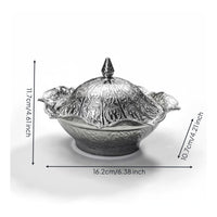 Sweetener Container with Lid Ornate Candy Container with Lid Embossed Dish for Hosts