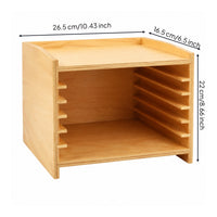 Puzzle Cabinet Open-Front Wooden Puzzle Rack Wooden Desktop Shelf for Teachers, Parents, Preschool, Playroom, Homeschool