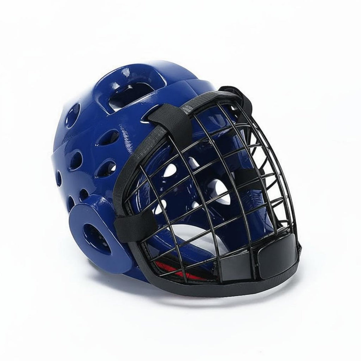 Taekwondo Headgear with Face Guard Thickened Padding Fighting Arts Helmet with Face Cage High-Strength Closure Karate Sparring Head Protector