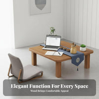 Space-Saving Wooden Tatami Desk Multi-Functional Japanese Tatami Table Solid Wood Construction Japanese Folding Floor Table Stable Structure for Apartment Dwellers, Telecommuting Workers, Small Areas, Living Room, Bedroom, Home Office