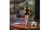 1/18 Miniature Girls Figure with Qipao Dress 1/18 Scale Female Figurine Collectible Miniature Statue with High Heels for Hobbyists