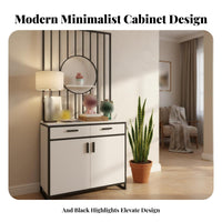 Light Luxury design Shoe Cabinet with Partition Screen Multi-Functional Design unobstructedstanding Divider Cabinet Modern Aesthetic Entryway Organizer Space-Saving for Apartment Dwellers, Homeowners, Foyer, Hallway, Open-Plan Spaces, Living Room