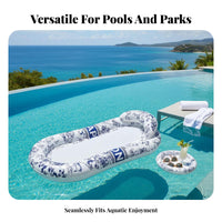 Thickened PVC Material Leopard Print Water Flotation Device Ing Lounger Comfortable High Backrest Inflatable Pool Chair Portable for Adults