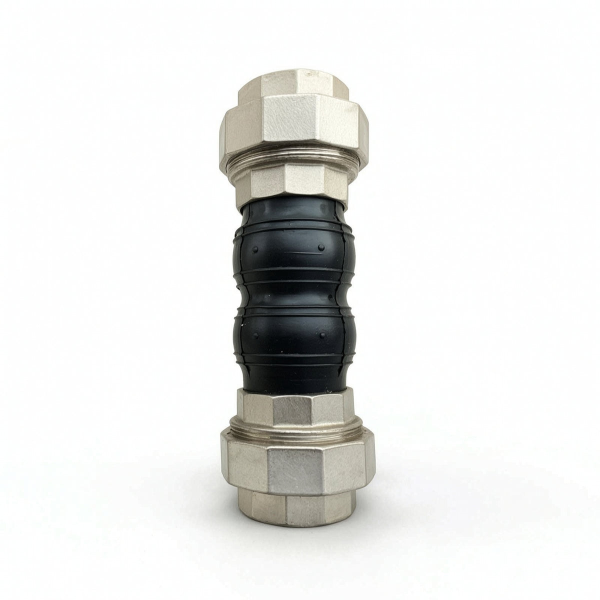 Threaded Connector with Rubber Shock Absorbing Rubber Expansion Joint Noise Reducing Flexible Connector for Warm Air Systems, Fan Ducts