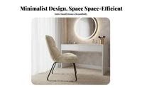Soft and Comfortable Curved spine Armless Chair Modern aesthetic Vanity Stool Space Saving Indoor Seating Easy Assembly for Students, Home Workers, Young Adults, Dorm Room, Bedroom