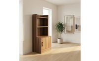 Storage Cabinet with Door Wooden Narrow Bookcase Floor-Standing Bedside Bookshelf for Kids, Bedroom, Small Areas, Living Room