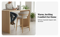 High Stool with Backrest Italian design Bar Chair Modern Minimalist Design Upholstered Seat for Homeowners, Restaurant