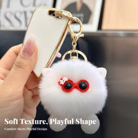 Cute Design Soot Sprite Keychain Soft Faux Soft Ball Charm Soft for Teenagers, Students, Car Keys, Backpack, Backpacks