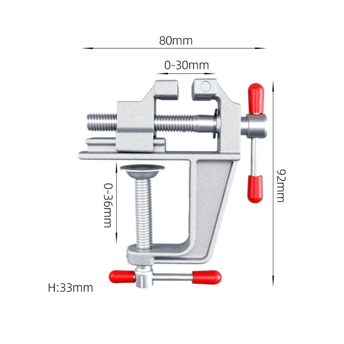 Vise with Clamp-on Bases Mini Desk Vise Compact Tool for Home Craftspeople, Hobbyists, Home Workshop, Crafting, Model Making