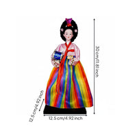 Exquisite Details Handmade Korean Doll Vibrant Colors Korean Silk Doll House Decoration for Collectors