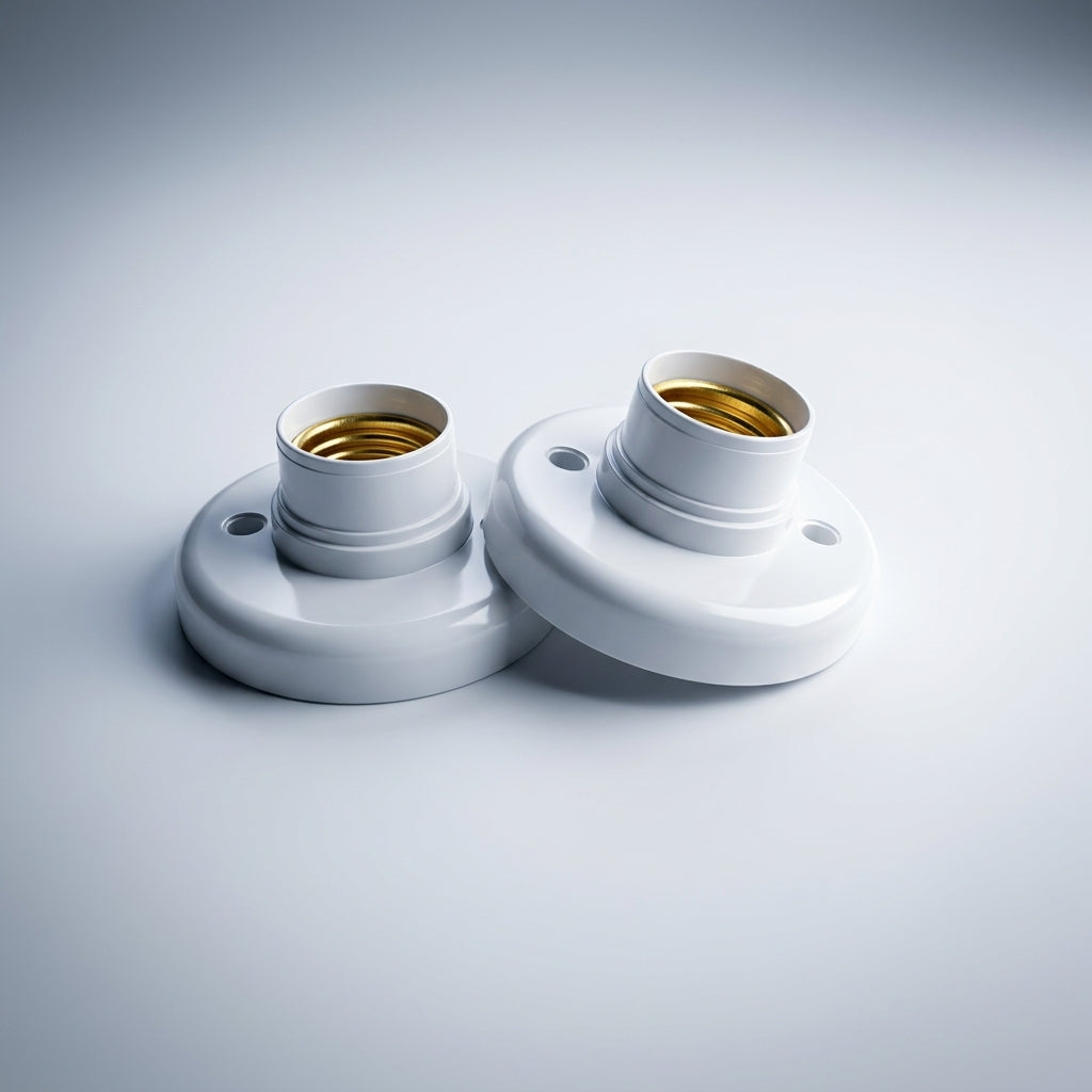 Ceiling Light Fitting with E27 Lamp Holder for Home Lighting, Heat Resistant Bulb Holder for E27 Lamp, Round Base Ceiling Pendant, 78mm Diameter
