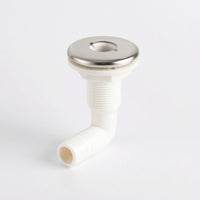 Corrosion-Resistant Marine Drain with Stainless Trim Low-Profile Marine Drain Outlet Polished Thru-Hull Connector Long-Lasting for Yacht