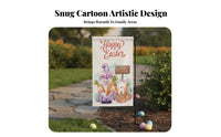 Holiday Garden Flag Festive Design Easter Hare Flag Weather Resistant Outsidedoor Decoration for Homeowners, Party Hosts, Porch, Patio, Entryway