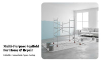 Folding Scaffold Foldable Design Adjustable Height Work Surface Multi-Functional Portable Utility Scaffold for Handymen, Contractors, Indoors, Garage