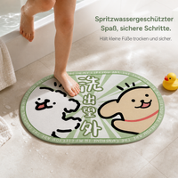 Diatomaceous Earth Bath Mat Cartoon Dog Rainbow Absorbent Non-Slip Bathroom Floor Mat