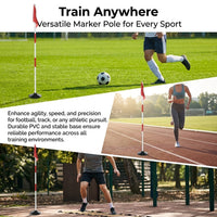 Dog Agility Poles, 25mm PVC Training Slalom Poles, Customizable Speed Agility Obstacle Course Marker for General Training