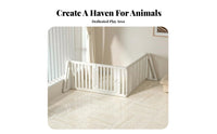 Configurable Shape customizable Puppy Gate Easy Assembly Dog Playpen Secure Door Latch Pet Fence Foldable Design for Indoors, Indoor, Living Room, Hallway