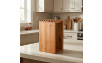Countertop Knife Rack Elegant Cherry Wood Knife Block Freestanding for Home Cooks