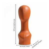Mannequin Head with Shoulders Leather-Covered Mannequin Bust with Shoulders Long-Neck for Hairpiece Makers, Boutique Counters