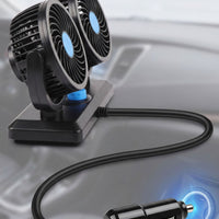 Adjustable Air Movement twinHead Car Fan Control Knob 360 Degree Rotatable Car Fan