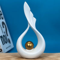 Light Luxury Fishtail Statue Elegant Lines Creative Table Ornament Polished Finish Modern Resin Figurine Non-Slip Base for Living Room, Entryway, Desktop, Bookshelf