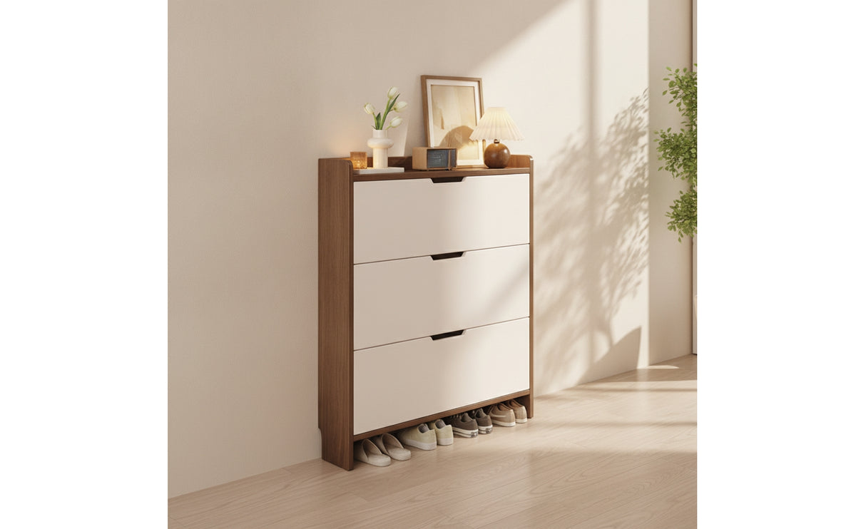 Shoe Organizer with Flip Drawers Shoe Organizer Narrow Furniture for Apartment Dwellers, Entryway, Hallway, Foyer