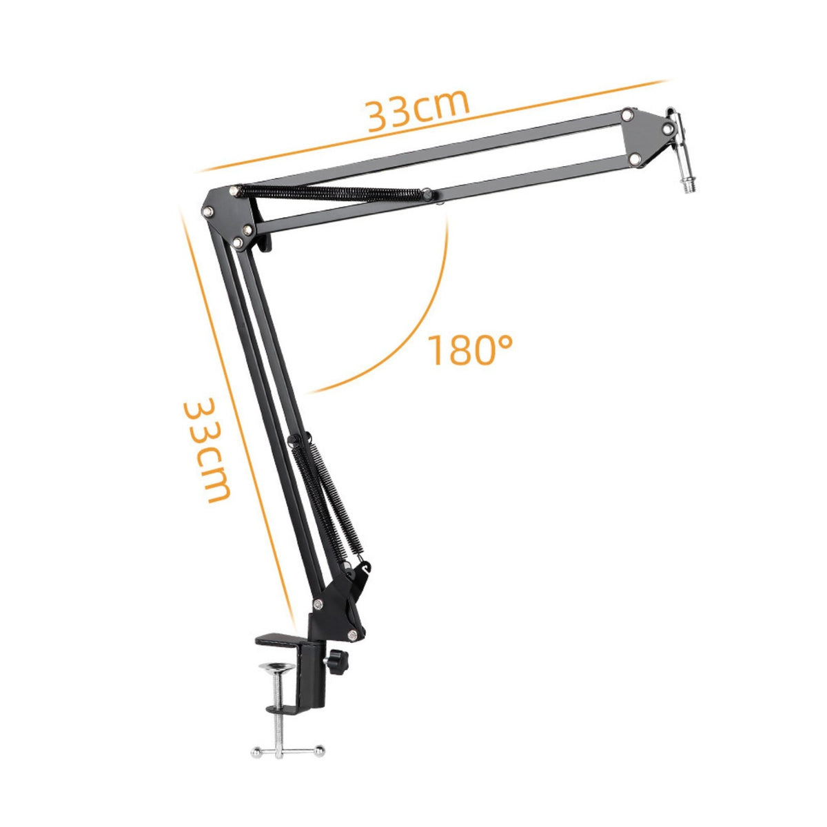 Adjustable Mic Arm 360-Degree Rotation Desk Mount Microphones Arm Stable and Shock Resistant Audio Gear for Content Creators, Streamers