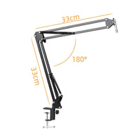 Adjustable Mic Arm 360-Degree Rotation Desk Mount Microphones Arm Stable and Shock Resistant Audio Gear for Content Creators, Streamers