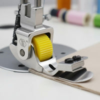 All Steel down Folding Presser Foot Long-Lasting Roller Presser Foot Multifunctional Sewing Machine Accessory for Tailors