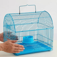 Small Animal Cage for Hamster, Guinea Pig Cage and Bird Cage, Preassembled Indoor Pet Cage with Handle and Top Door, Portable Travel Enclosure