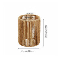 Handwoven Paper Rope Lamp Cover Natural Texture Paper Rope Light Shade Boho Decor Rattan Design Light Shade Rustic Charm for Hotel