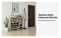 Multi-Layer Shoe Rack Space Saving Multi-Tier Shoe Storage Unit Wood Grain Finish for Families, Homeowners, Hallway, Bedroom, Living Room