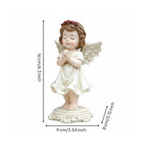 Praying Angel Figurine European Design Memorial Angel Statue Resin Craft Cherub Sculpture for Prayer Corner, Desktop, Graveyard