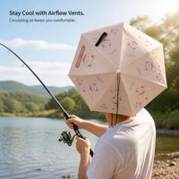 Hands-Free Fishing Umbrella Hat for Sun and Rain Protection, Foldable Head-Mounted Design