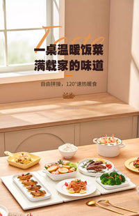 110V拼接暖菜板出口美国可折叠热饭菜板保温板家用多功能加热垫盘